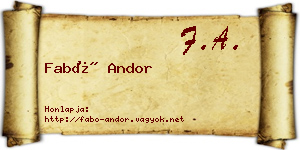 Fabó Andor névjegykártya